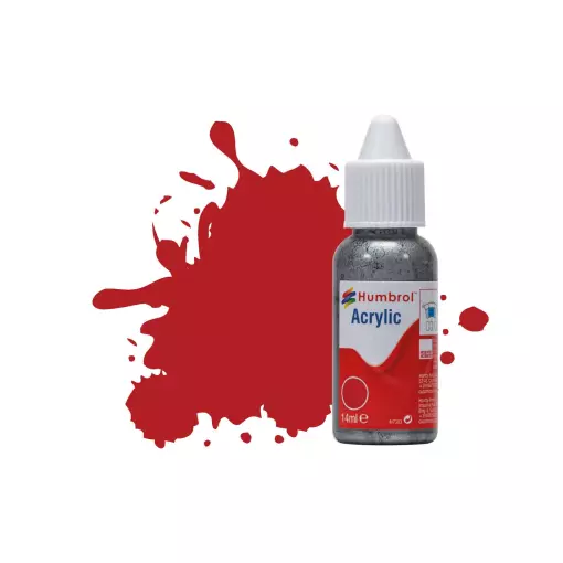 Peinture acrylique n°153 - couleur rouge insigne MAT HUMBROL DB0153 - 14 mL