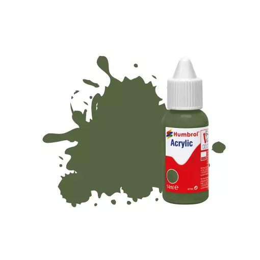 Peinture acrylique n°117 - couleur vert clair MAT HUMBROL DB0117 - 14 mL