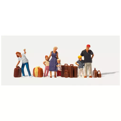 Set van 6 reizigers met bagage - Merten 0212539 - HO 1/87