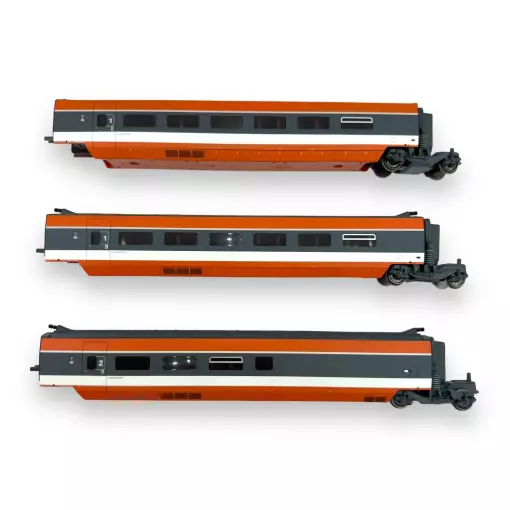 Set mit 3 Wagen TGV Sud-Est 1981 - Jouef HJ3014 - SNCF - HO 1/87 - EP IV - 2R - Analog