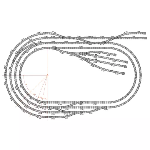 Rail courbe rayon 438 mm 11,25° Peco ST227 - HO : 1/87 - Code 100