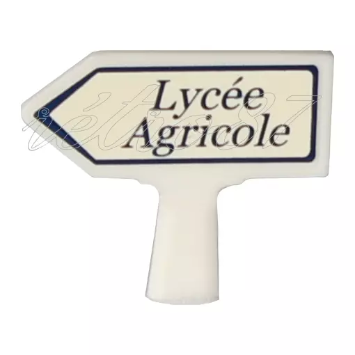 Panneau d'indication de lieu - SAI 8442 - HO 1/87 - Vers la gauche : Lycée agricole