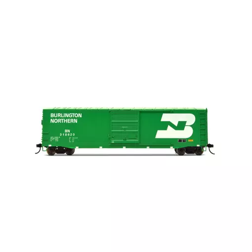 Wagon couvert Burlington Northern US 318620 - Rivarriso HR6637B - Privée - HO 1/87 - EP III