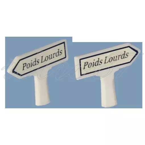 Lot de 2 panneaux Michelin d'indication de lieux : Poids Lourds - SAI 8415 - HO 1/87