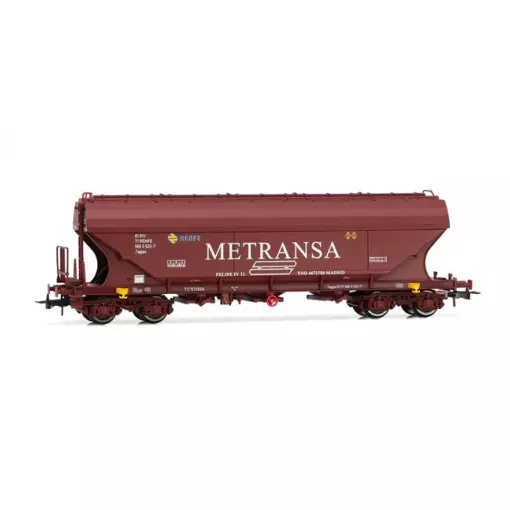 TT5 silowagen, "Metransa" geoxideerd rood - Electrotren HE6068 - HO 1/87 - RENFE - Ep IV - 2R