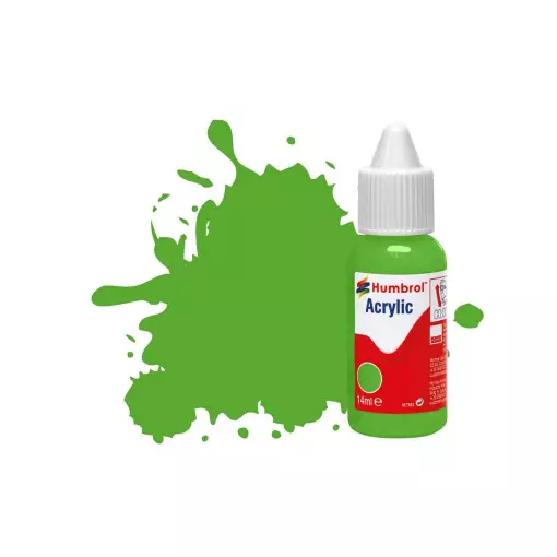 Peinture acrylique n°208 - couleur vert signal fluorescent BRILLANT HUMBROL DB0208 - 14 mL