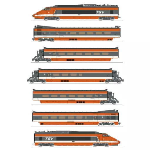 TGV PSE Rame Origine n°16 "Weltrekord" - Ree Modèles TGV004SAC - HO 1/87 - SNCF - Ep IV - Digitaler Sound - 3R