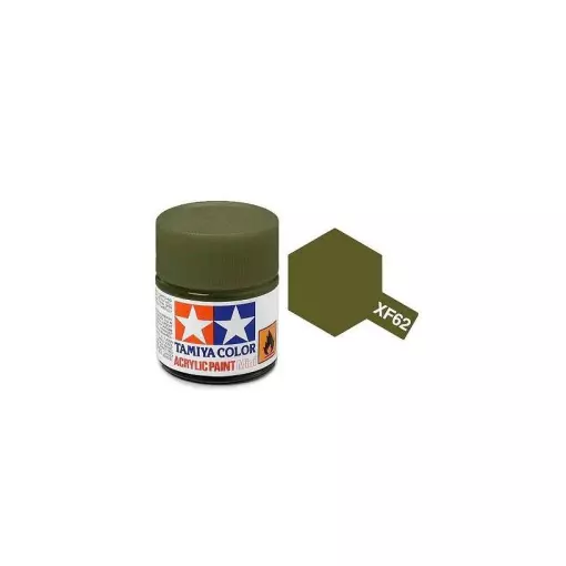 Peinture acrylique en pot - Vert Olive MAT XF62 - TAMIYA 81762 - 10ml