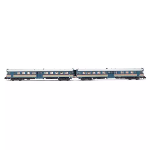 Lote de 2 automotores diesel ALn 668 serie 3100, librea original azul/beige, cristales curvados - Arnold HN2569S - N 1/160 - FS - Ep IV - Sonido digital - 2R