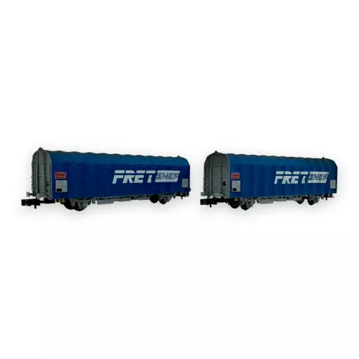 Set of 2 covered freight wagons - Arnold HN6696 - SNCF - N 1/160 - EP IV-V - 2R