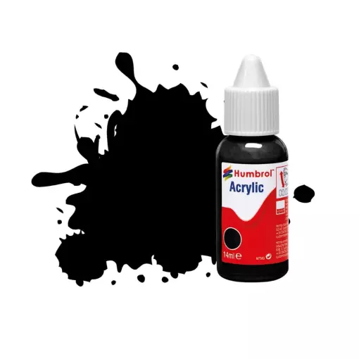 Peinture acrylique n°21 - Noir - Brillant - Humbrol DB0021 - 14 mL