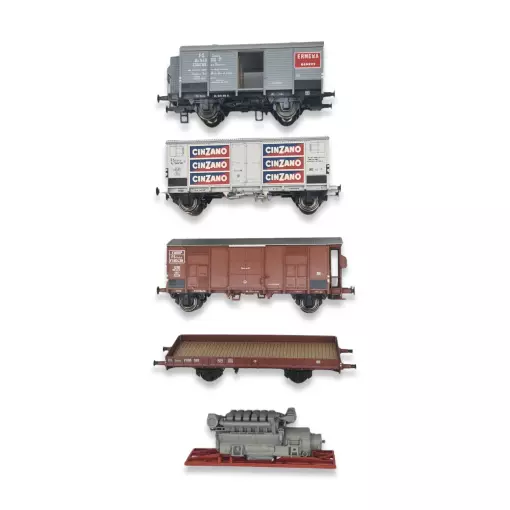 Conjunto de 4 vagones de mercancías ACME 45120 - HO 1/87 - FS - EP III