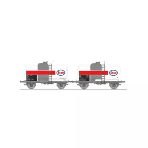 Set di 2 carri cisterna ESSO - Ree Models WB878 - HO 1/87 - SNCF - Ep IV - 2R