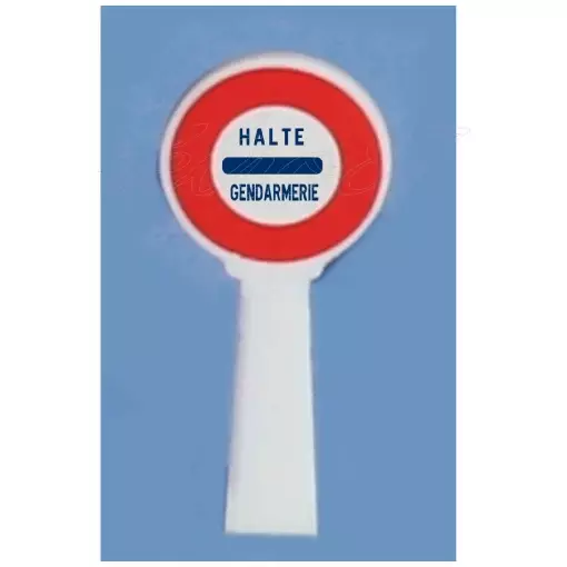 Panneau Michelin d'interdiction, 1946-1971 : halte gendarmerie - SAI 8381 - HO 1/87