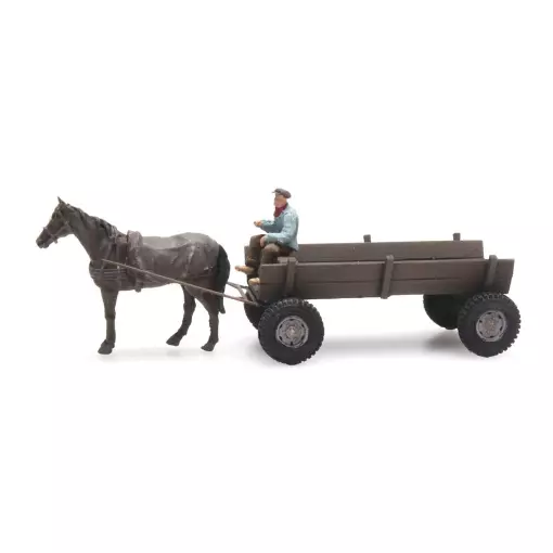 Calèche avec un cheval et une figurine - Artitec 387.361 - HO 1/87