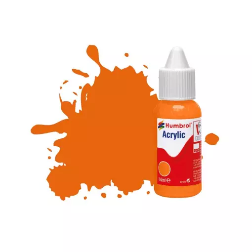 Peinture acrylique n°18 - Orange - Brillant - Humbrol DB0018 - 14 mL