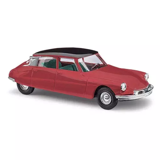 Véhicule Citroën DS 19 rouge et toit noir BUSCH 48021 - HO 1/87