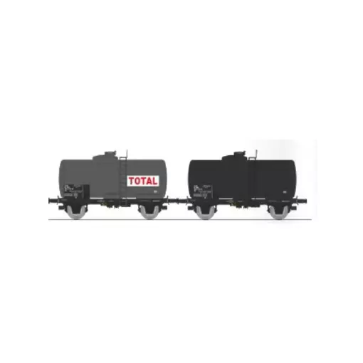 Set van 2 TOTAL olietankwagons - Ree Models WB872 - HO 1/87 - SNCF - Ep IV - 2R