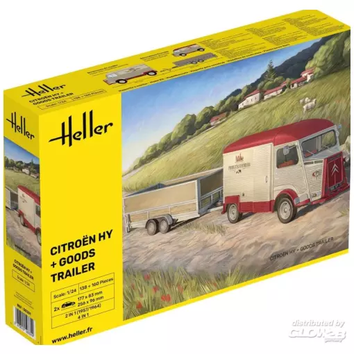 Citroen HY + Goods Trailer - HELLER 50331 - 1/24