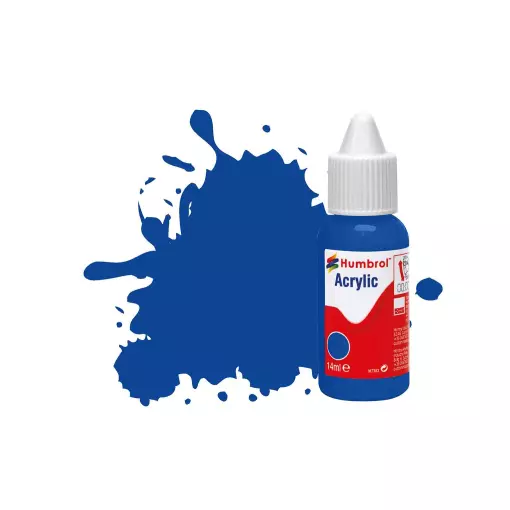 Peinture acrylique n°14 - couleur bleu de France BRILLANT - HUMBROL DB0014 | 14 mL