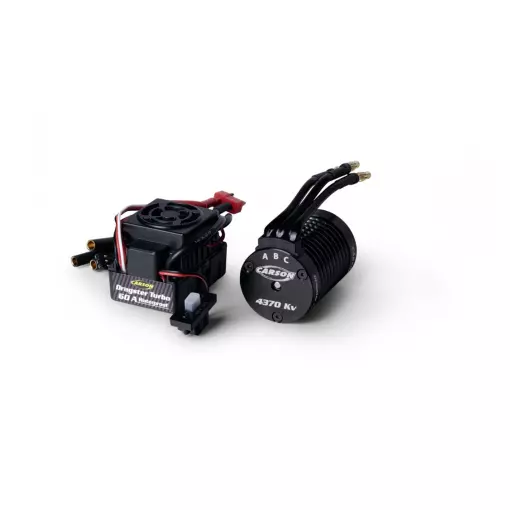 Moteur Combo Brushless Dragster Turbo - 4370 KV - Carson 500906301 - 1/10