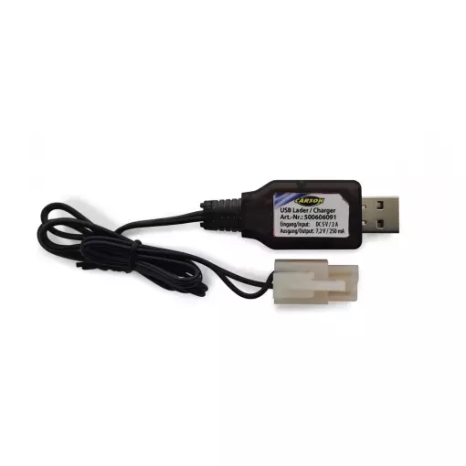 Cargador USB 7.2V 250 mAh Tamiya Plug - Carson 500606091