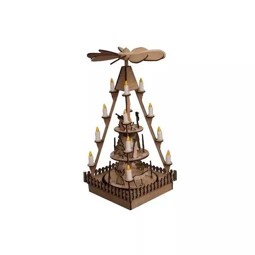 Piramide del mercatino di Natale NOCH 14395 HO 1/87 - 45x45x90 mm