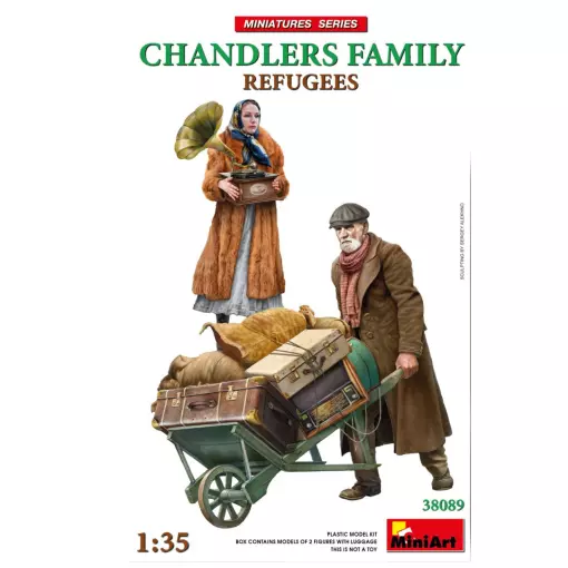 Lot 2 figurines Réfugiées "La Famille Chandler"- Miniart 550038089 - 1/35