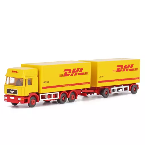 Camión MAN F90 y remolque DHL - HOBBY 66 / LEMKE 4607 - N : 1/160