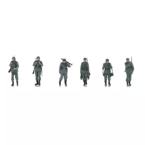 Infanterie de la Wehrmacht en marche vers la ligne de front, lot de 6 - Artitec 5870062 - HO 1/87