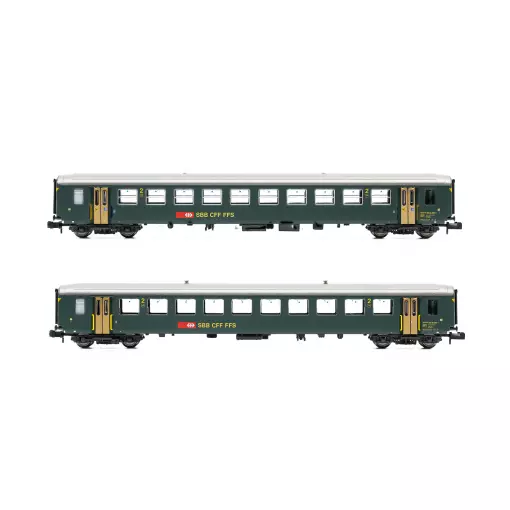 Lot de 2 Voitures Unifiées EW1 - SBB - EP. IV - PIKO 94394 - N: 1/160