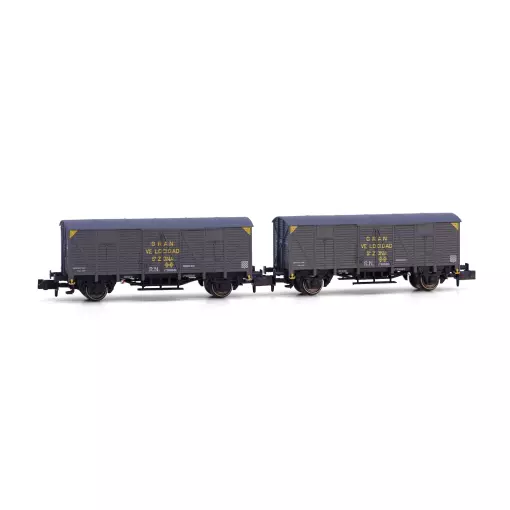 Set van 2 "Gran Velocidad" goederenwagons - Arnold HN6660 - N 1/160 - RENFE - EP III