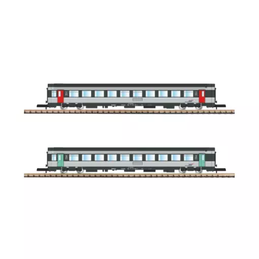 Set mit 2 Corail-Reisezugwagen VTU - Azar Models V01-CP1 - Z 1/220 - SNCF - 2R - EP V/VI