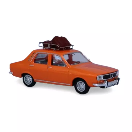 Renault 12 orange mit Dachgepäckträger und Koffern - SAI 1737 - HO 1/87