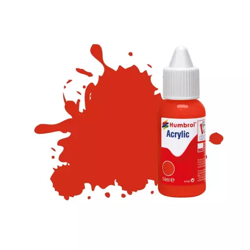 Peinture acrylique n°174 - Rouge sécurité - Satin - Humbrol DB0174 - 14 mL