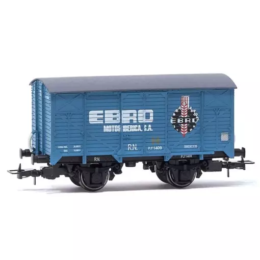 Wagon couvert à 2 essieux PJ, "Ebro" - Électrotren HE6057 - HO 1/87 - RN - Ep III - 2R