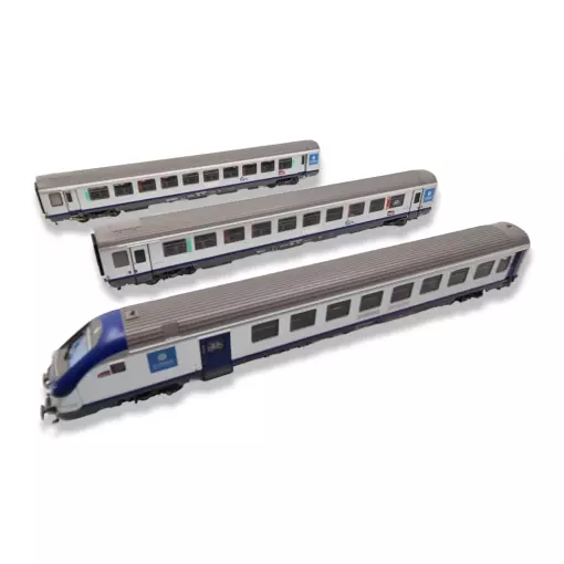 Set 3 voitures TER AURA Ls Models 41232AC - HO 1/87 - 3R - SNCF - EP VI