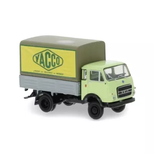 Lkw OM UNIC mit Plane Yacco - SAI 2975 - HO 1/87