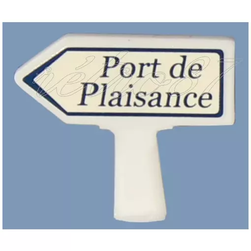 Panneau Michelin d'indication de lieu, vers la gauche : Port de Plaisance - SAI 8456 - HO 1/87