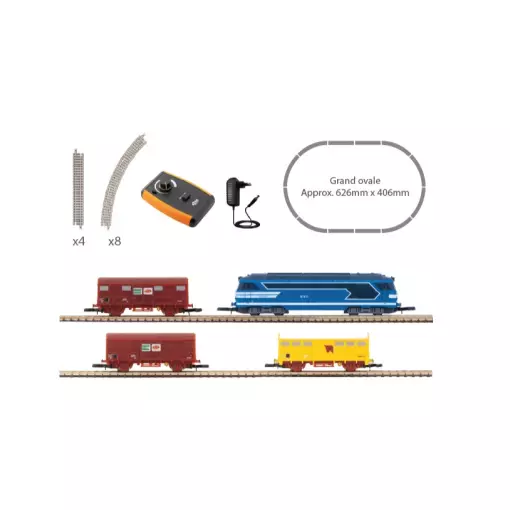 Coffret de départ BB 67400 Bleue - Azar Models AZP1 - Z 1/220 - SNCF - 2R - EP IV - Analogique