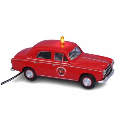 Peugeot 403 8cv, Feuerwehr von Paris, mit Blinklicht und Blinkbox - Sai 0903 - HO 1/87