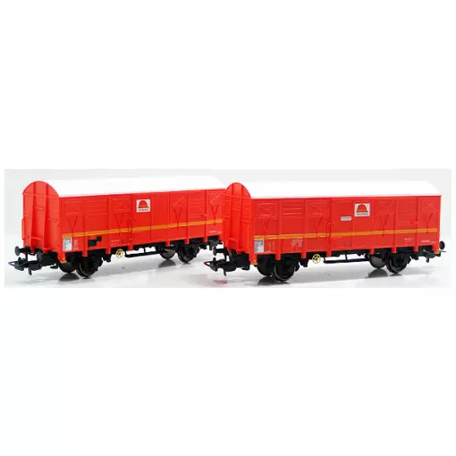 Set mit 2 gedeckten Güterwagen Colas Rail - PIKO 96634 - HO 1/87 - SNCF - EP VI - 2R