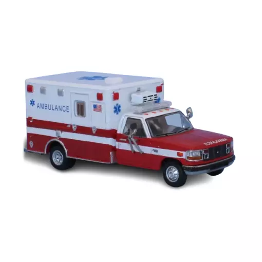 Ford F 350 Horton Ambulance, blanc / rouge, 1997 - PCX87 0362 - HO 1/87