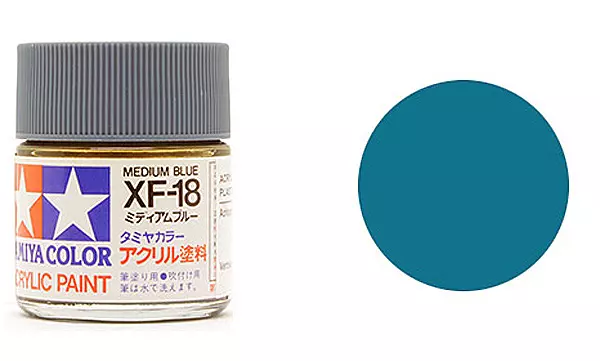 Xf18 bleu moyen mat - Mini pot peinture maquette