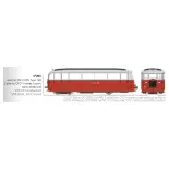 Autorail De Dion type ND Vivarais-Lozère N°201, 2 phares, sans aérateurs, rouge/gris perle - Ree Modèles VM053 - HOe/HOm 1/87 - CFD - Ep III - Analogique - 2R