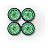 Juego de 4 llantas de 10 radios verde fluorescente - Carson 500900194 - 1/10