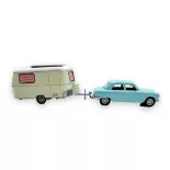 Coffret voiture Peugeot 204 avec caravane Eriba - Sai 6258 - HO 1/87