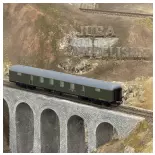 Furgone postale DGDC-3000, verde con strisce gialle in livrea originale - Electrotren HE4022 - HO 1/87 - RENFE - Ep III - 2R