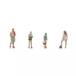 Lot de 4 figurines "La vie en camping" - Artitec 5870096 - HO 1/87