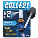 Dissolvant DEBONDER21 pour colle cyanoacrylate - Colle21 - Détachant Superglue